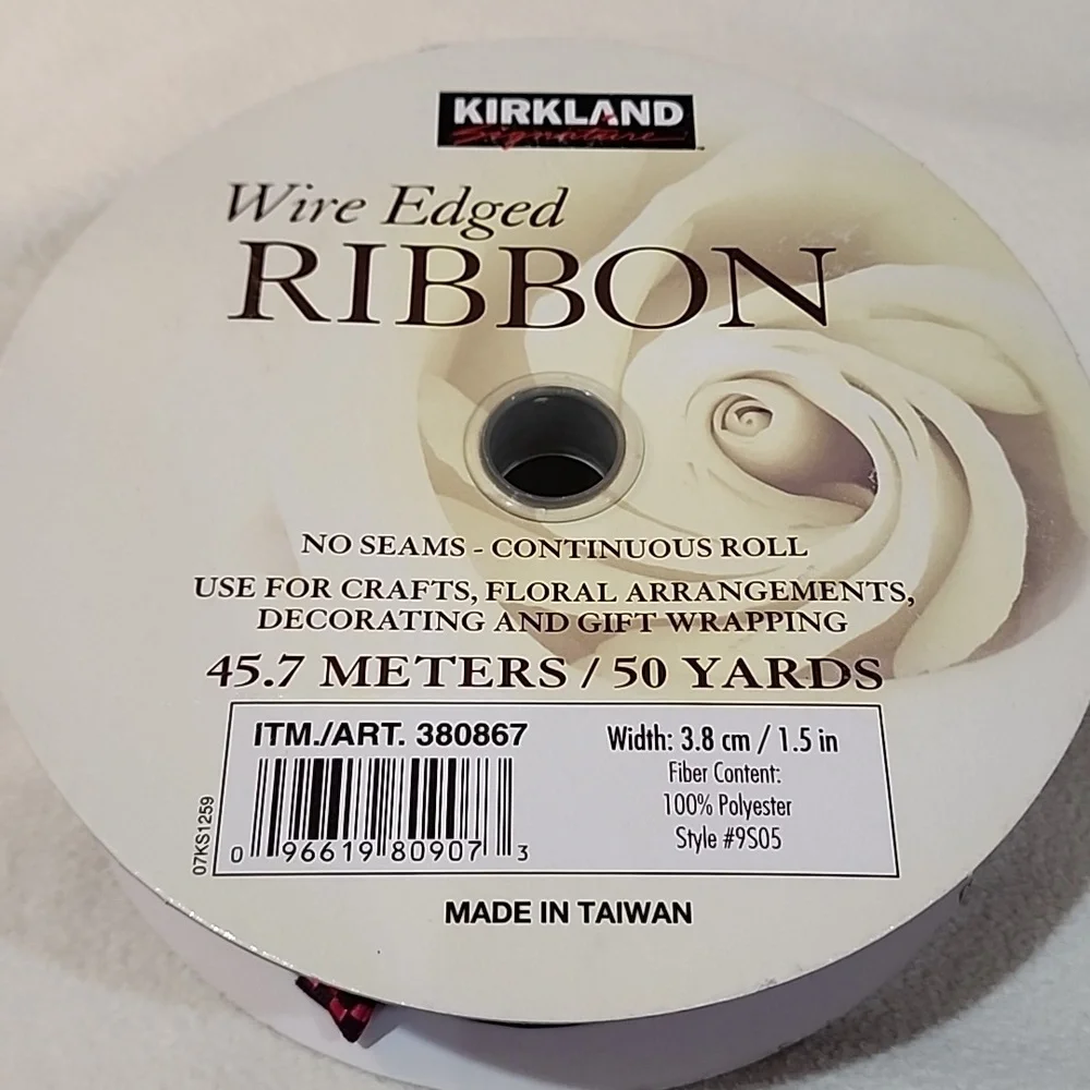3 Rolls Kirkland Wire-edged Ribbon, 142 yards approx total